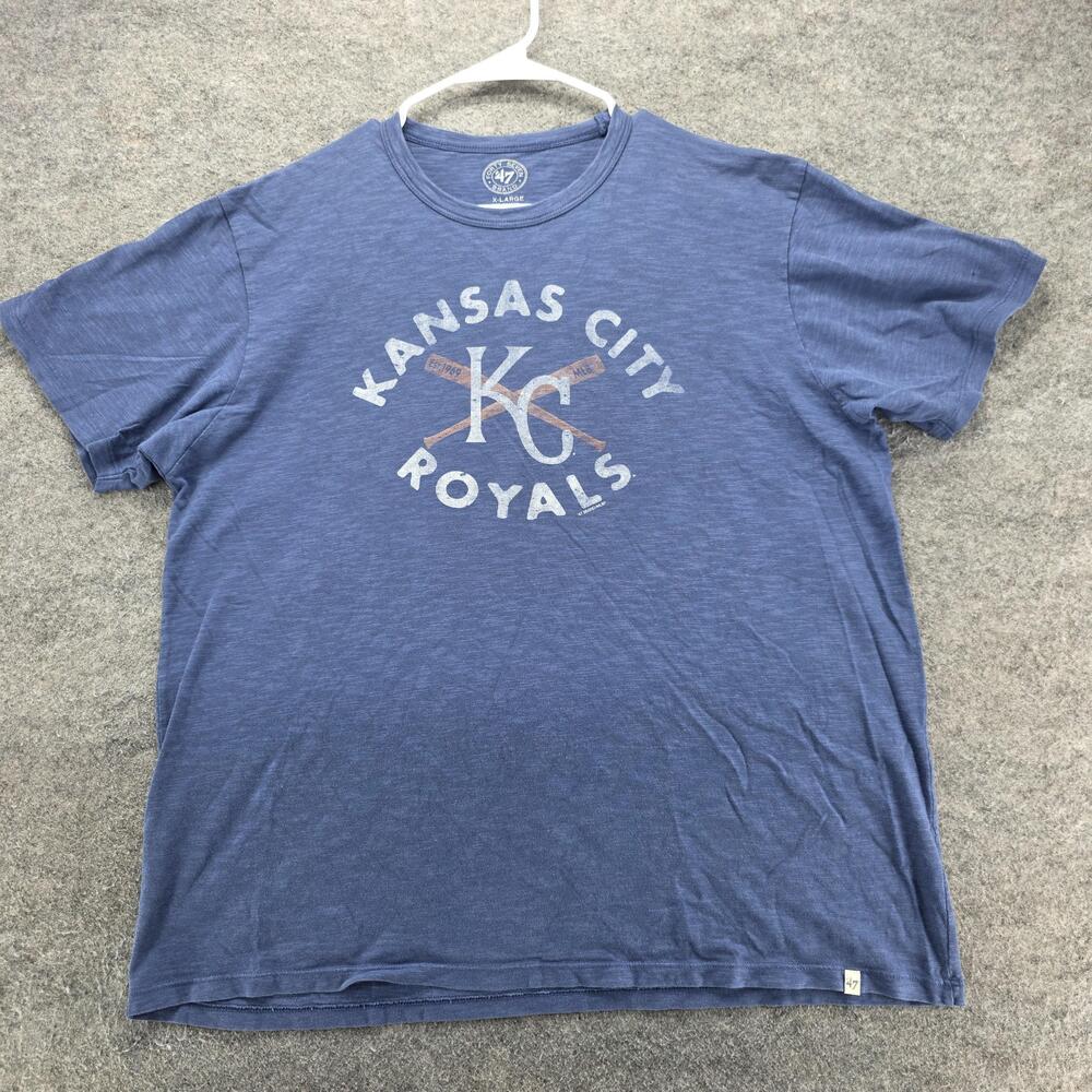 Kansas City Royals Shirt Mens XL Blue MLB Baseball Cotton Tee Short Sleeve '47
